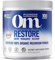 Om Organic Mushroom Nutrition Supplement, Restore: Detox, Recovery, Energy, 100 servings, 7.14oz, 200 Gram
