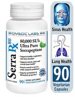 Serra-RX 80,000 SU Serrapeptase - Limited TIME Offer - Enteric Coated Proteolytic Systemic Enzyme, Non-GMO, Gluten Free, Vegan, Supports Sinus & Lung Health, 90 Veg Capsules