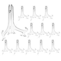 Artliving 7" Clear Plastic Easels or Stand/Plate Holders to Display Pictures or Other Items at Weddings, Home Decoration, Birthdays, Tables (12 Pack)