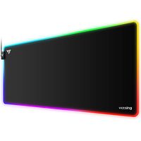 VicTsing [30% Larger] RGB Gaming Mouse Pad, 12 Lighting Modes, 31.5×15.75×0.2 In, Large Mouse Pad, Non-Slip Rubber Base, Waterproof Computer Keyboard Mouse Mat Foam Board For Gamer/Esports Pros/Office