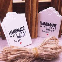 OBELLA BOUTIQUE 100 tag 100 string brown/white NEW DIY LOVE 5X3cm handmade with love products note tag my sweet honey for wedding tag