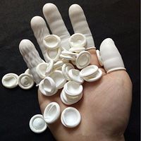 JPONLINE New Arrival 100pcs Natural Rubber Gloves Finger Cots Latex Fingertip Protective Disposable