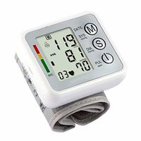 Full Automatic Intelligent Wrist Blood Pressure Monitor Automatic Digital Household Blood Pressure Monitor Measurement Meter for Measuring Blood Pressure and Pulse Rate White