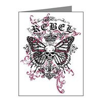 Note Card Rebel Butterfly Skull Goth
