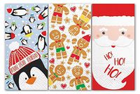 Christmas Paper Pocket Facial Tissues - 6 Packs (Mix 6 Christmas) Santa, Penguins, Ginger-Men, Purse Tissues, Paper Pocket Hankies