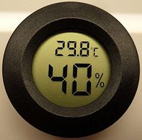 Digital Cigar Humidor Hygrometer Thermometer Temperature Round Black NEW
