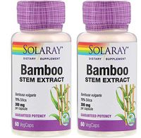 Solaray Bamboo Stem Extract (Bambusa vulgaris) 70% Silica / 300 Milligrams Dietary Supplement (60 VegCaps) Pack of 2