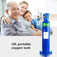 JINGYANHUA Home Medical Oxygen Bottle 10L Portable Oxygen Tank with Cart Pregnant Woman Elderly Oxygen Absorber,Blue