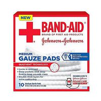 JOHNSON & JOHNSON Band-Aid First Aid Gauze Pads 3 Inches X 3 Inches 10 Each (Pack of 2)