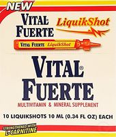 Vital Fuerte Liquid Shot Multivitamin & Mineral Supplement 10 Units of 15 ml. - Suplemento Multivita (Pack of 1)
