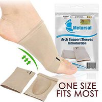 Metarsal Compression Arch Support Sleeves Sock with Comfort Gel Pad Cushions for Women & Men - Arch Brace for Flat Feet, Plantar Fasciitis Sleeves Shoe Insert Insole, Helps Foot Pain Relief, Set of 2 (Renewed)