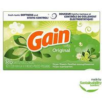 Gain Original Dryer Sheets, 34 count