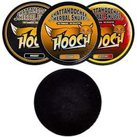 Hooch Herbal Snuff 3 Can Variety Sampler (Whiskey, Classic, and Spitfire) Rough Cut with DC Crafts Nation Skin Can Cover - Black