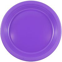 JAM PAPER Round Plastic Party Plates - Small - 7 inch - Purple - 20/Pack