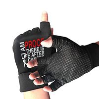 Mens Womens Proof Life After Cancer Survivor Support Awareness Fingerless Gloves for Arthritis & Carpal Tunnel Pain Relief