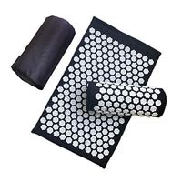 Fghuim Massager Cushion Acupressure Mat and Pillow Set for Back Neck Pain Relief and Muscle Relaxation, Black