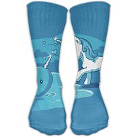 Women's Men's Classics Socks Narwal Date With Unicorn Athletic Stockings 30cm Long Sock One Size