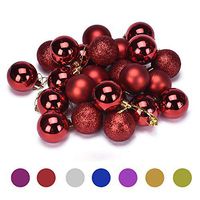 Becoler Store 4cm 24PCS/PACKShatterproof Christmas Decorations Tree Balls Decorative Baubles Pendants for Holiday Wedding Party Decoration