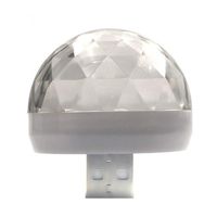 Weite Mini USB Disco LED Light with Adapter - Portable Mobile Phone Magic Ball Lamp Colorful Rotating Voice Control Flashing Lights (Type-C Adapter)