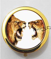 BlackKey Animal Lion 3-Compartment Decorative Pocket Gift Box Case Organizer for Pill, Color 2 -1840