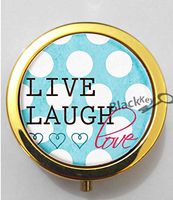 BlackKey Live Laugh Love Quote 3-Compartment Decorative Pocket Gift Box Case Organizer for Pill, Color 2 -101