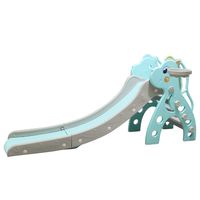 Leikf Children Play Slide Climb, Household Multifunctional Freestanding Slide with Basketball Hoop for Kids Indoor and Outdoor Games Use, Playground Equipment Set (Blue)