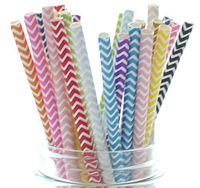 Rainbow Color Straws Chevron (25 Pack) - Multi Variety Color Pack