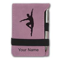 Mini Notepad, Ballet Dancer Man, Personalized Engraving Included (Pink)