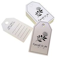 Flower Especially For You Design Paper Gift / Price Tags with Color Twine for Gift Wrapping Packaging, Set of 48