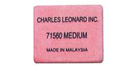 Charles Leonard Block Shaped Rubber Eraser, Medium, Pink, 60 per Box (71560)