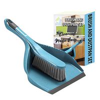 Guay Clean Brush and Dustpan Set - Heavy Duty Cleaning Tool Kit - Collects Dust Dirt Debris - Small and Lightweight for Home Kitchen Office Floor - Blue