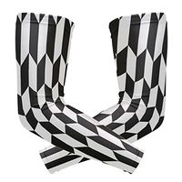 LEVEIS Black White Chevron Arm Sleeves UV Protection for Men Women Sunblock Protective Gloves Running Golf Cycling Driving Long Arm Cover 1 Pair