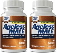 Ageless Male Free Testosterone Booster for Men - Promote Lean Muscle Mass w/Strength Training, Healthy Energy Production, Drive, Stamina, Enhancement, Health Supplement (120 Capsules, 2-Pack)