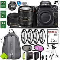 Nikon D750 DSLR Full Frame Camera with 24-120mm VR Lens & Nikon 50mm f/1.4G Lens + 4 Piece Macro Close-Up Set + 3PC Filter Kit (UV FLD CPL) + Tripod + Backpack + 1 Year Extended Warranty