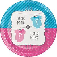 Bow Or Bowtie Gender Reveal Dessert Plates, 24 ct
