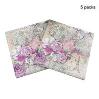 Lzttyee 100PCS Flower Print Paper Napkins Disposable Vintage Designed Cocktail Serviettes Napkins for Weeding Dinner and Party (Eiffel Tower)