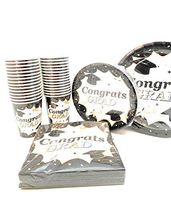 120 pc Classic Graduation Value Pack Party Set Include 7" Snack Dessert Plates 30 Dinner Plates 30 ct 3 ply Napkins 30 Cups 30 ct Serves 30