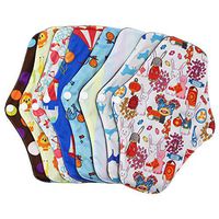 hitonsmusu Menstrual Pad,Bamboo Charcoal Fiber Waterproof Menstrual Pad Women Sanitary Washable Reusable - Random Style Random Color