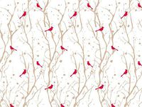 Pack Of 240, Woodland Cardinals Recycled Christmas Printed Tissue Paper 20" X 30" Sheets Made In USA