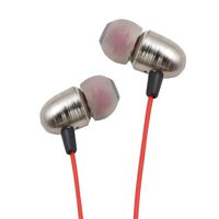 Heavy Bass 3.5mm Stereo Earbuds/Headset/Earphones for LG V40 ThinQ, G7 Fit, G7 One, Candy, Phoenix Plus, Q8, K11 Plus (Grey/Red) - w/Mic + MND Stylus