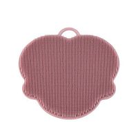 Digood Kitchen 1Pcs Antibacterial Silicone Non Stick Dishwashing Brush Sponge Scrubber Towel For Kitchen Wash Pot Pan Dish Bowl Fruit and Vegetable Cleaning Tool (Dark Pink)