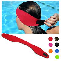 DoMii Swimming Headband Waterproof Ear Band Earplugs Hair Guard Yoga Diving Protector for Adult and Child red M