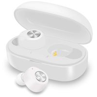 Wireless Earbuds Bluetooth 5.0 Headset with Wireless Charging Case, LFS Mini Sweatproof Sport Denoise in-Ear Headsets Built-in Mic 15+ Hours Playtime, One-Step Pairing with Button-Control Operation