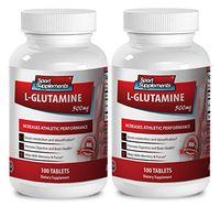 Bcaa glutamine and creatine - L Glutamine 500mg - Boosts metabolism (2 Bottles - 200 Tablets)