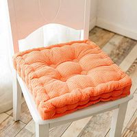 Peacewish Thicker Square Seat Cushion for Home Office Kitchen Indoor Solid Color Chair Pads (Orange, M)