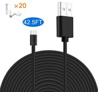 MOYEEL 42.5Ft(13M) Power Extension Cable for Wyze Cam/Wyze Cam Pan, Blink XT Cam, Yi Camera, NestCam Indoor and Quick Charge Power for Home Security Camera (Black)