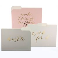 Graphique "Make Things Happen" File Folder Set - File Set Includes 9 Folders and 3 Unique Go-Getter Designs, Embellished w/ Gold Foil on Durable Triple-Scored Coated Cardstock, 11.75" x 9.5"