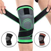 Kaguster Non Slip Knee Brace Support Protector Mountaineering,Running,Jogging,Cycling,Gym Relieves Patella Tendonitis(Green Single,XXL)