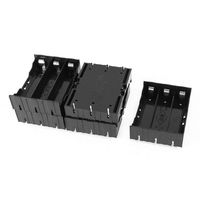 Saim Plastic 3.7V 18650 Batteries 6 Pin Battery Holder Case Black Pack of 5