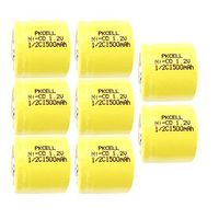 1/2C NICD 1500mAh 1.2V Rechargeable Battery Flat Top 8PC